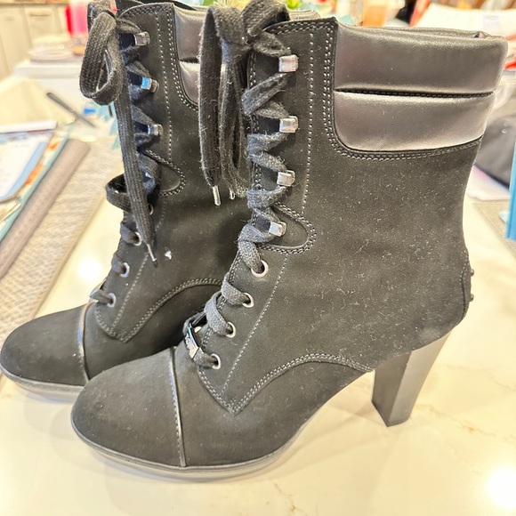 TOD'S women shoes boots heel Europe 38.5 Black Suede. Made in Italy S9210 - Picture 9 of 12